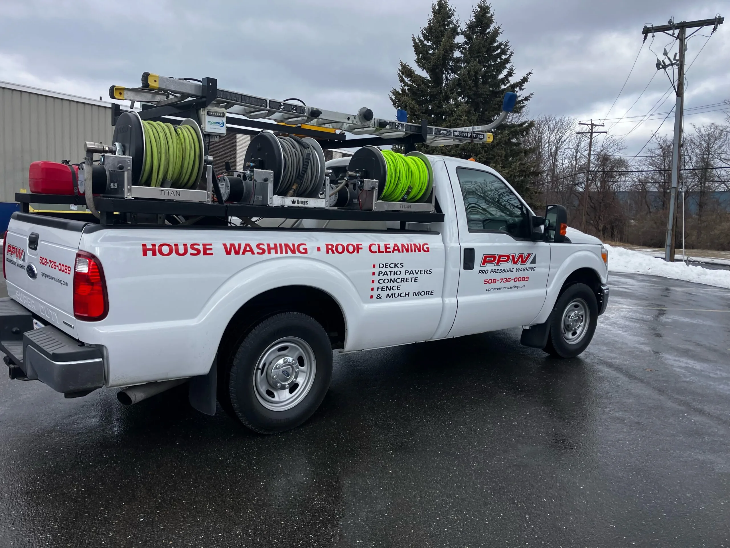 Pro Pressure Washing truck and equipment in Worcester County MA