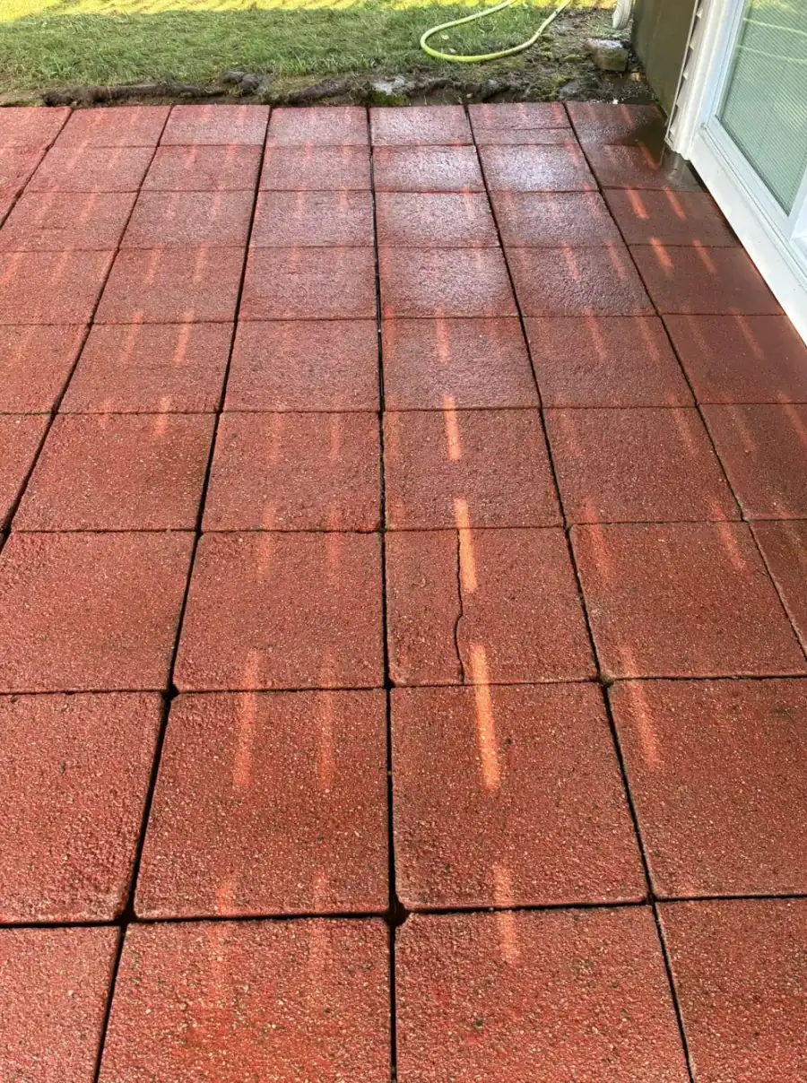 After Moss Removal from a Brick Paver Patio in Worcester County, MA — Pro Pressure Washing